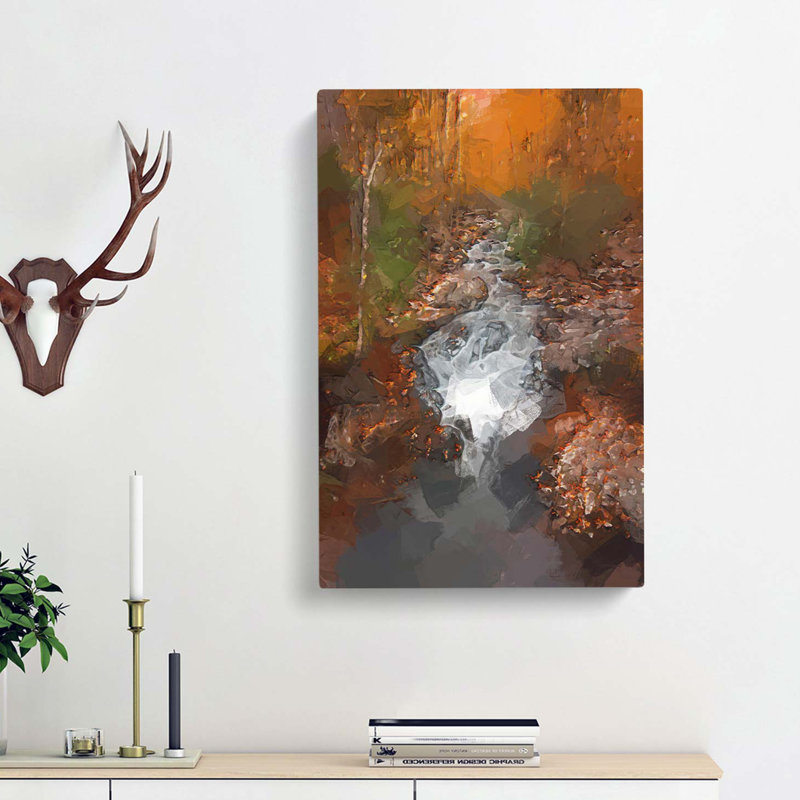 Woodland Stream In Abstract - Wrapped Canvas, 50cm H x 35cm W x 3cm D