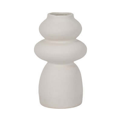 Vase en céramique ivoire - fantaisie, blanc, couleur unie, céramique, élégance intemporelle pour un décor moderne