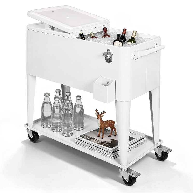 Commode à glace 80 roulettes Meetinghome, Blanc
