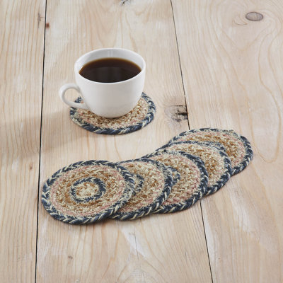Jute Round 6 Piece Coaster Set