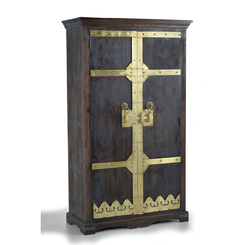 Teasley 2 Door Solid Wood Wardrobe