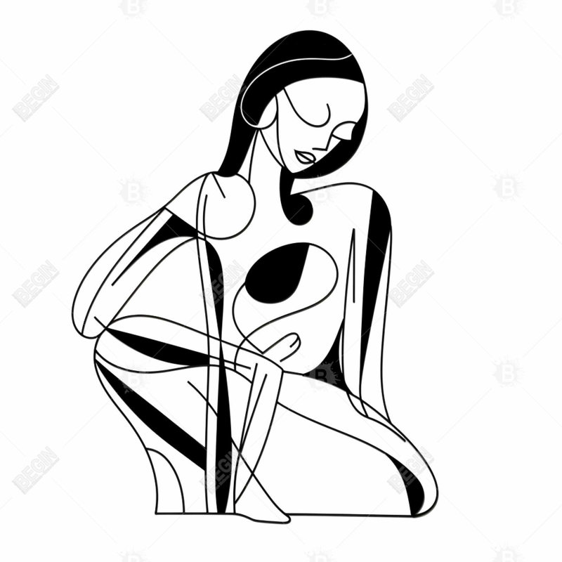 Lignes féminines - Toile abstraite pour femme