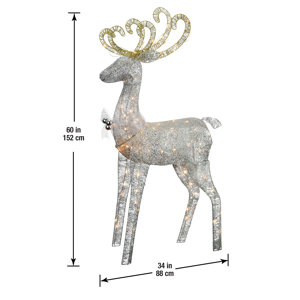 Crystal Standing Deer Christmas Decoration Lighted Display & Reviews ...