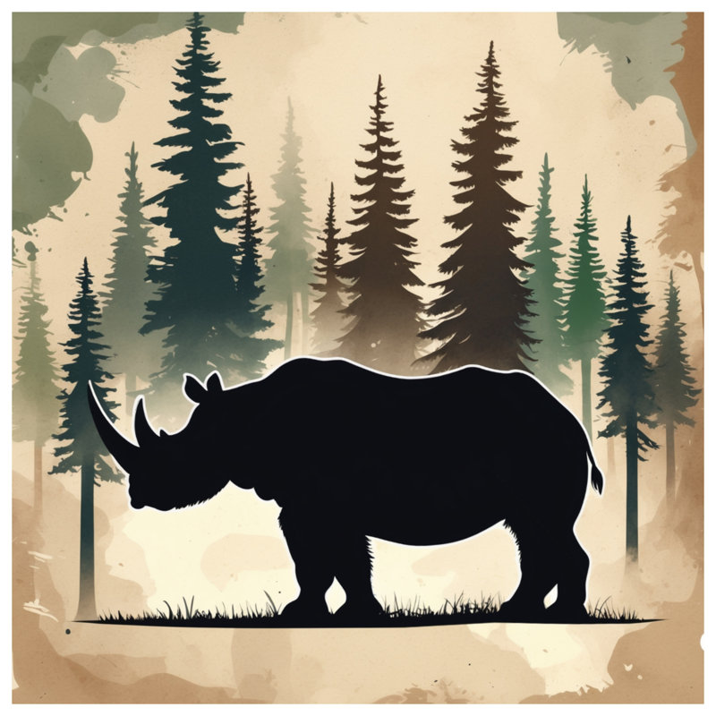 Rideaux de fenêtre Silhouette, Rhinoceros, 50 po x 80 po - 1 panneau, Transparent