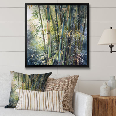 Impression sur toile Goldenray Green Floral Bamboo Bliss II