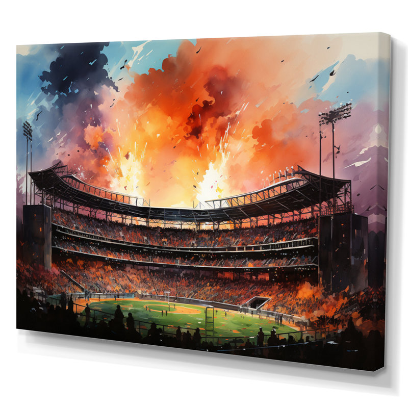 Sport Stadium In Spotlight I - Architecture Canvas Art Print, Toile tendue, H 24 po x l 32 po