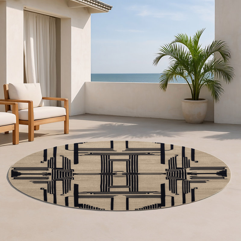 Tapis intérieur et extérieur ArtDeco, Rond 5 pi