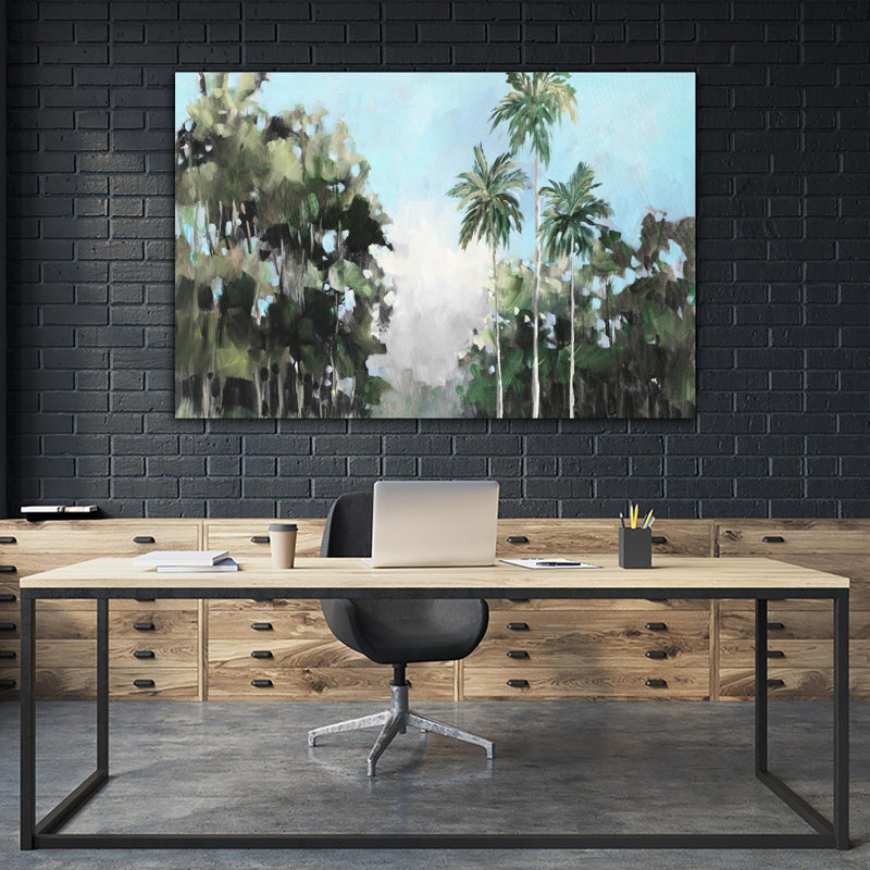 «Palms On The Coast», reproduction d'art sur toile géante 84 po x 54 po, H 54 po x l 84 po x P 1,5 po