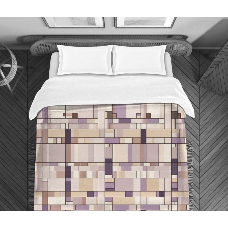 Seriguela Mondrian Geometric Geometric Shapes Comforter, Queen