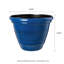 Ensemble de 2 pots à fleurs ronds en céramique artificielle bleu cobalt 19,5 po-995547891-995547855