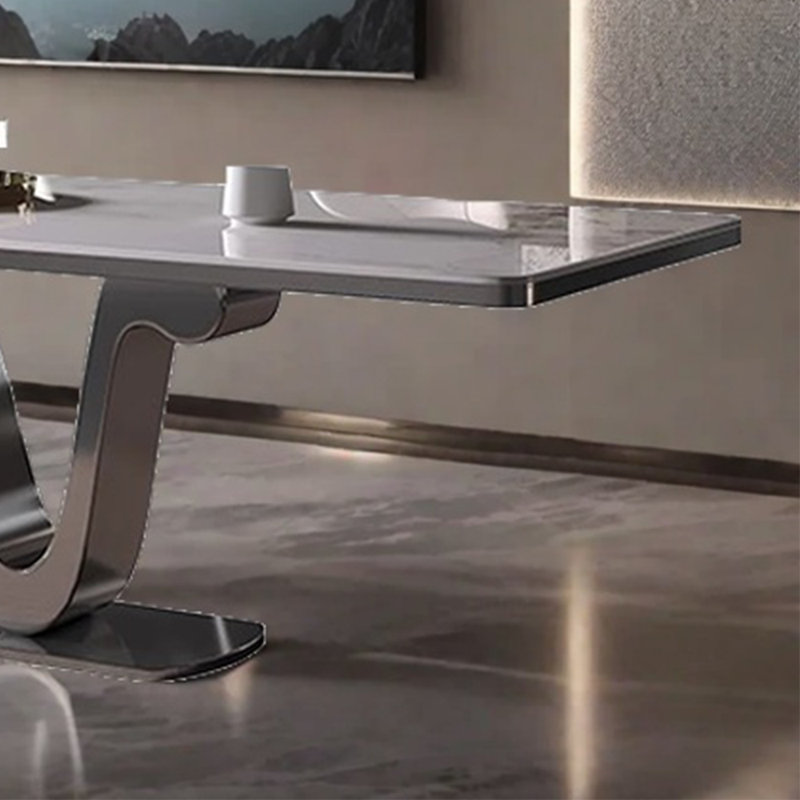 Table et chaise de luxe domestique, Blanc / brun, H 29,5 po x L 55,1 po x l 31,4 po