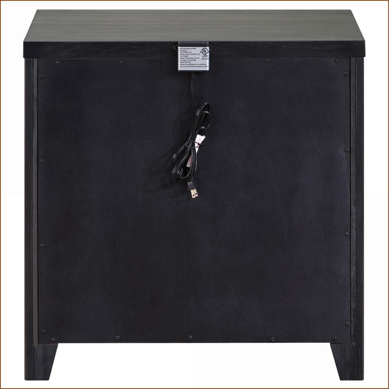 Table de chevet 2 tiroirs moderne avec port USB