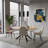 5-Piece Extendable Dining Table Set for 4-8 with Upholstered Chairs-690550191-690550188