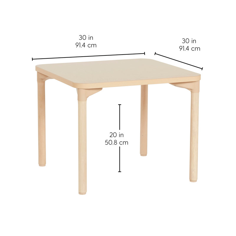 Carré - Table d'activités pour étudiants, Érable clair, H 20 po x L 30 po x l 30 po