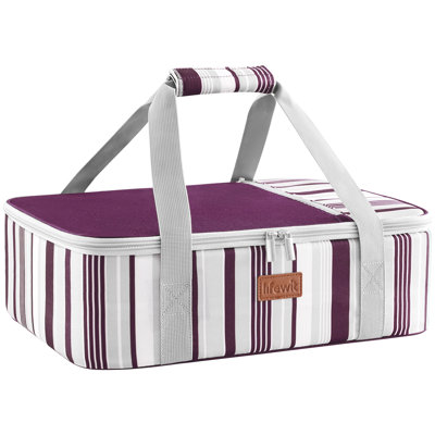 Insulated Casserole Carrier For Hot Or Cold Food, Casserole Dish With Lid And Carrying Case, Lasagna Holder For Potluck Parties/picnic/cookouts, Fits 9"x13" Baking Dish