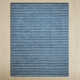 Campari Striped Hand Loomed Wool Azure/White Area Rug