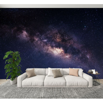 Papier peint auto-adhésif mural 100% papier peint amovible H 100 po x l 144 po Milky Way Galaxy