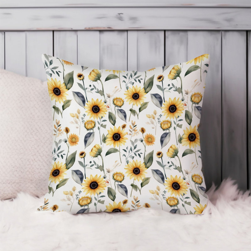Animals William Morris Birds Damask Pattern I Cottage, 16" H x 16" W, Floral Sunflowers Pattern II Cottage