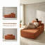 Chaise longue d'intérieur moderne en velours côtelé à accoudoirs carrés de 47 pouces-1682345201