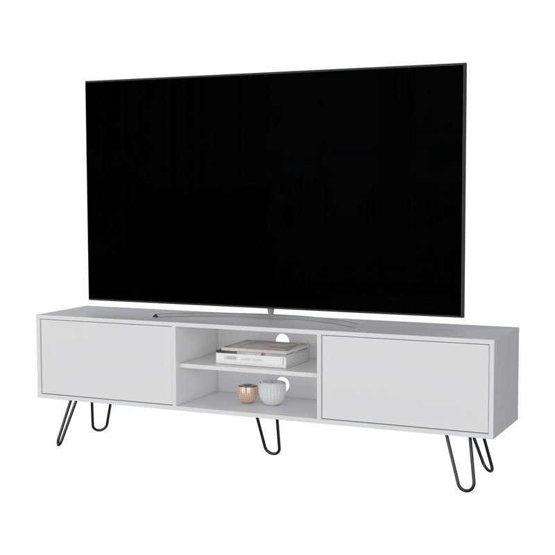 Hairpin Leg TV Rack, White