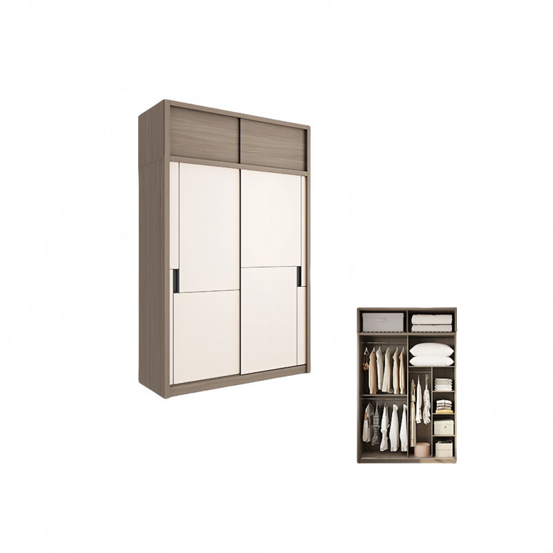 Armoire moderne à porte coulissante simple, H 98,43 po x l 62,99 po x P 23,62 po