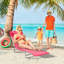 Chaise longue de camping rose pliante avec siège en filet respirant pour les voyages