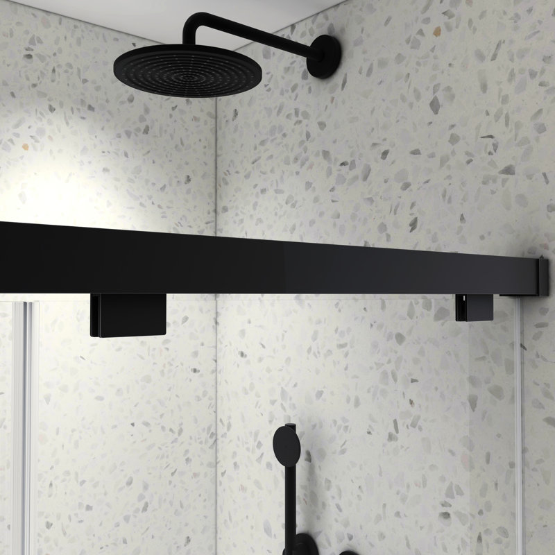Double Sliding Matte Black Shower Door - 6076 Inch, 8mm Tempered Glass, Nano Easy Clean, Adjustable , -proof Inch Cleaning, Defence