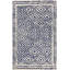 Tapis bleu foncé / beige en laine noué à la main Sala-25673005