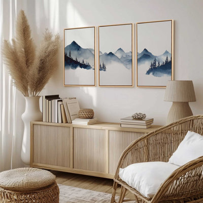 Misty Indigo Peaks Set of 3 Prints