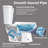17" Two-Piece Elongated Toilet with 1.28 GPF Single Flush, Soft-Close Seat, Floor-Mount White Toilet
