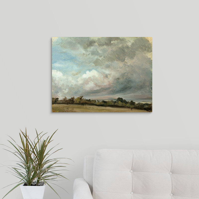 «Cloud Study, 1821 on Oak Panel» par John Constable, reproduction d'art, H 18 po x l 24 po x P 1,5 po, Toile