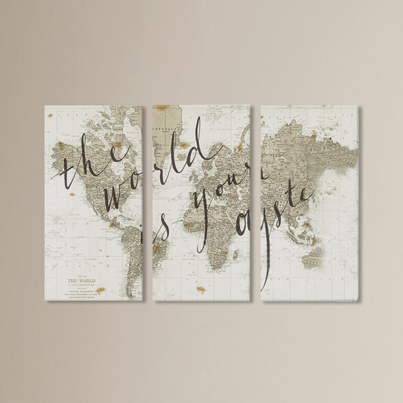 « the world is your huître », reproduction d’impression à multiples images sur toile, H 40 po x l 60 po x P 1,5 po