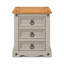 Juni Grey 3 Drawer Bedside Table Cabinet