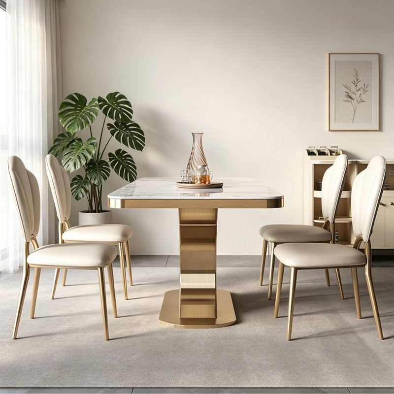 Simple Rectangle Sintered Stone Dining Table