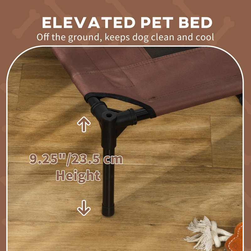 Lit pour chien surélevé d'extérieur avec auvent - Lit pour animal de compagnie de 48 pouces pour le camping, protégé, tissu respirant, portatif, homologué XXL convenant aux chiens