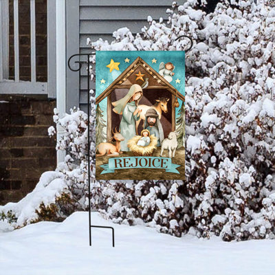 Holy Nativity Rejoice Garden Flag