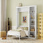 Grand lit escamotable mural avec tablettes