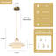 Luminaire suspendu 1 lumière Mid Century Modern Gold avec abat-jour en verre de lait