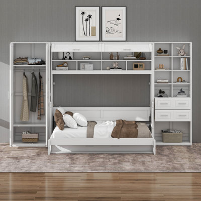  Lit escamotable Murphy avec placard, tiroirs et tablettes
