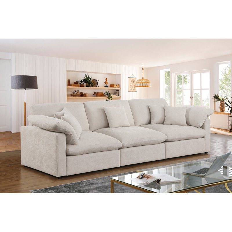 155.7" U Shape Sectional Sofa Cloud Couch With Removable Ottomans