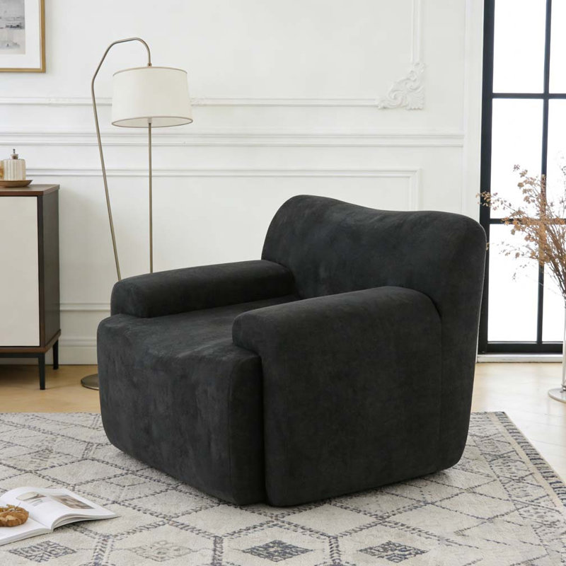 Chaise d'appoint moderne rembourrée, Noir