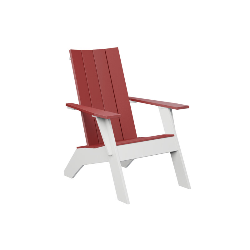 Berlin Gardens Nordic Adirondack Chair, Red/Matte White Base