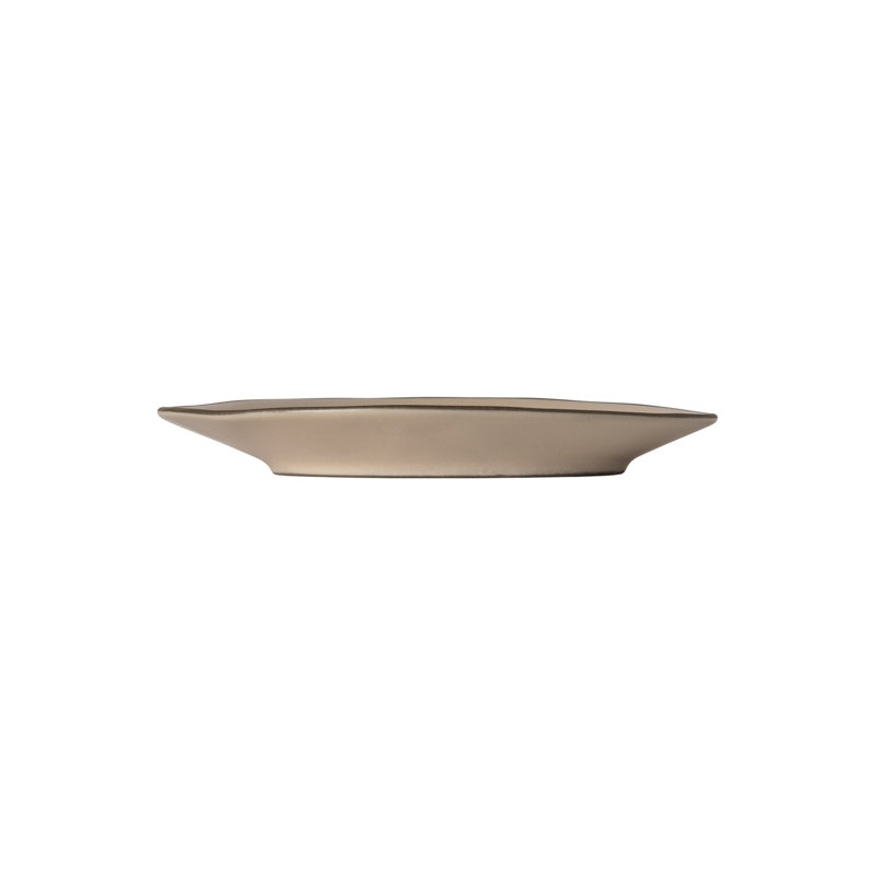 Stacked Organic Handmade Stoneware Salad/Dessert Plate, Beige