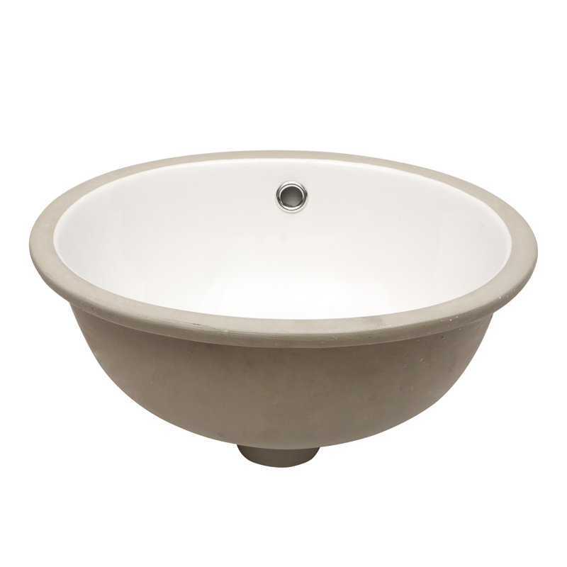 Lavabo de salle de bain ovale encastré en céramique 16,5 "x 13,4" blanc avec trop-plein