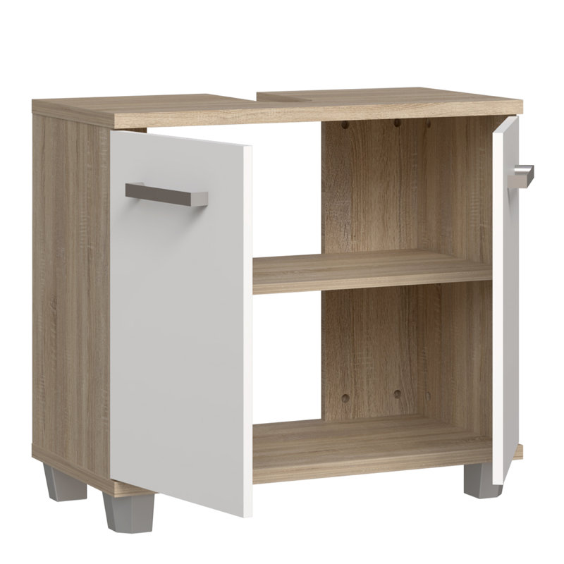 Veris Under Sink Cabinet, Sonoma Oak/White High Gloss