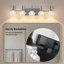 Éclairage pour salle de bain 29 po à 5 lumières noir mat et métal avec abat-jour en verre transparent pour la salle de bain (ampoules non incluses)-109616273-118588137