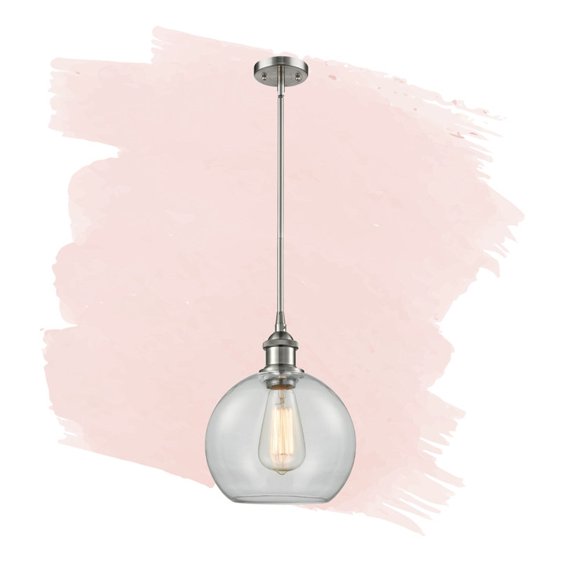 Luminaire suspendu sphère 1 lumière Baptista, Transparent, Or satiné, Satin Gold