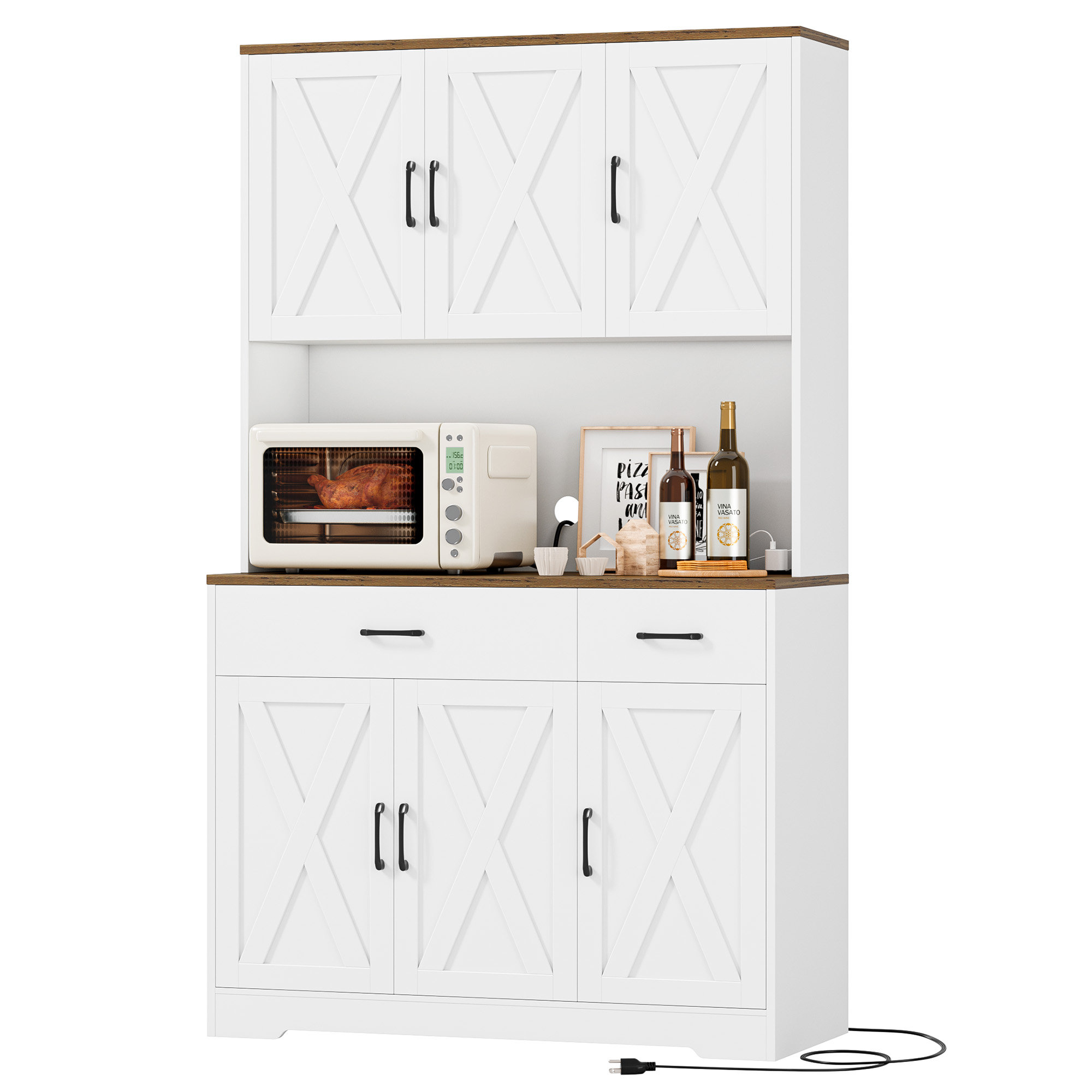 WHITE Gracie Oaks 71" H Kitchen Pantry Cabinet & Reviews | Wayfair