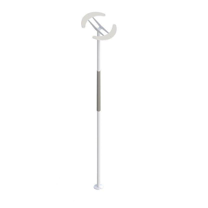 HEALTHCRAFT SuperPole avec plaque de plafond inclinée (0 ° à 45 °), barre de fixation du sol au plafond (8 pieds), conçue pour les plafonds voûtés ou inclinés (capacité de 300 lb)