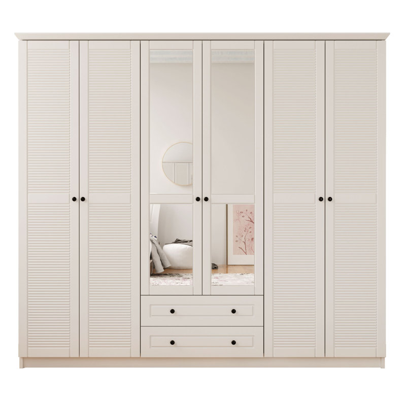 Kaylah 6 Door Manufactured Wood Wardrobe